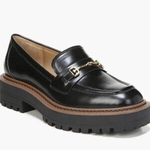 SAM EDELMAN Laurs Platform Lug Sole Chunky Leather Loafer in Black Size 7